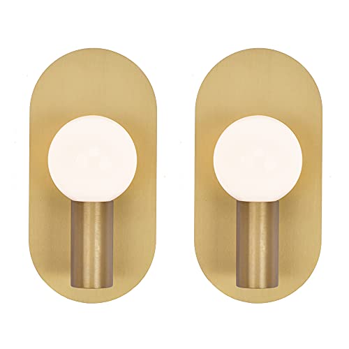 Brushed Gold Wall Lighting Fixtures (2 Count)