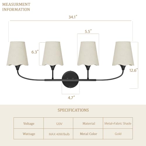 Bathroom Light Fixtures Over Mirror (Black / 4 Light)
