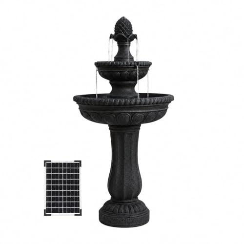 39" 2 Tier Outdoor Freestanding Solar Water Fountain