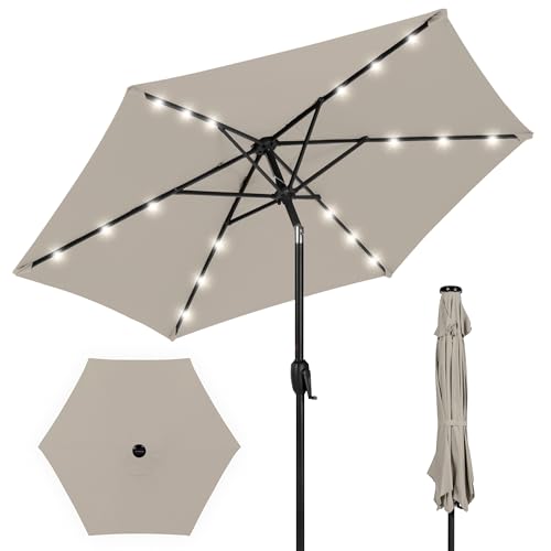 7.5ft Solar Umbrella LED Lighted Patio Umbrella