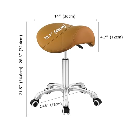 Saddle Stool Rolling Chair for Medical Massage Salon Kitchen Spa Drafting