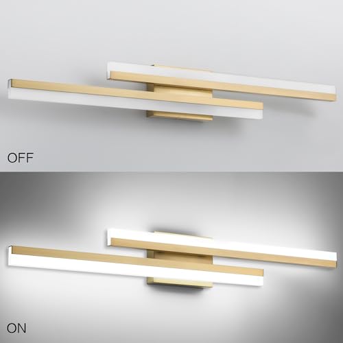 32 Inch LED Bathroom Light Fixtures Over Mirror Brushed Gold Vanity Light Modern Bath Lighting Bar 5CCT