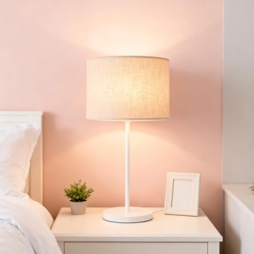 Beige Linen Lampshade Drum Lamp Shade 13``Top x 13``Bottom x 10``High