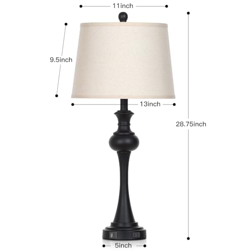 28.75" Black Modern Table Lamps for Living Room