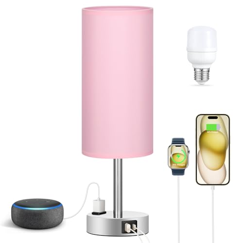Pink Bedside Lamp for Bedroom