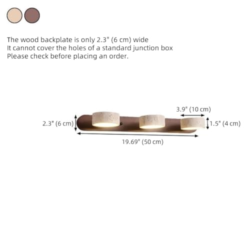 Dark Wood Farmhouse Bathroom Vanity Light Natural Stone Shade (3 Count)