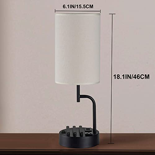 Table Lamp with 3 USB Charging Ports (2 Count)