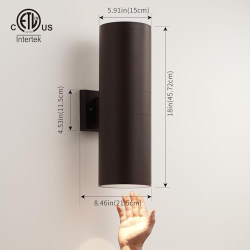 18" Modern Outdoor Porch Light 2 Lights (2 Count)