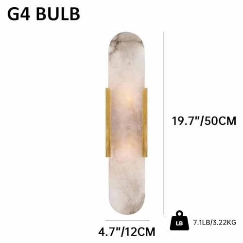 Natural Alabaster Wall Sconces Set of 2 Marble Wall Lamp (2 Count)