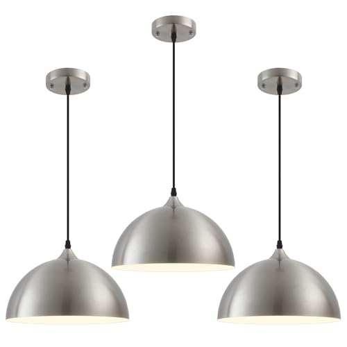 Brushed Nickel Pendant Light Kitchen Island 3 Pack (3 Count)