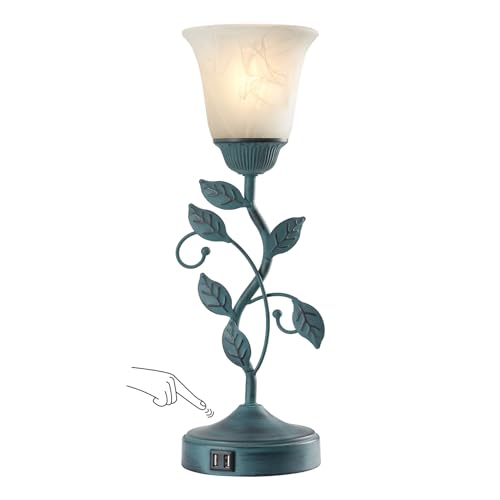 Vintage Touch Table Lamp for Living Room with 2 USB C+A Ports