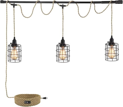3 Light Hanging Light with Plug in Cord
