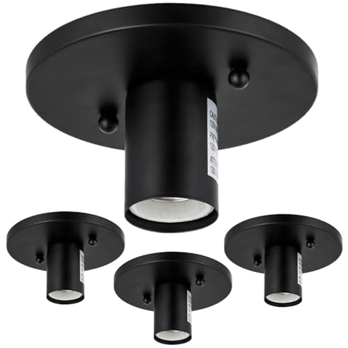 Lamp Holder Socket E26 Medium Base Antique Style Black Finish 60W ETL Listed Pack of 4 (4 Count)