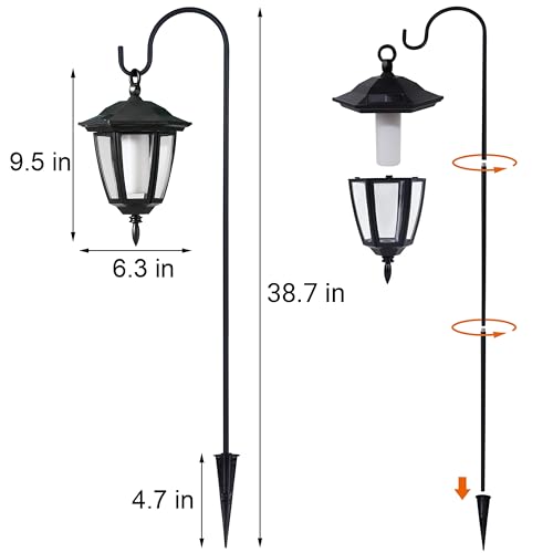 2 Pack Solar Flame Hanging Lights Outdoor (2 Count)