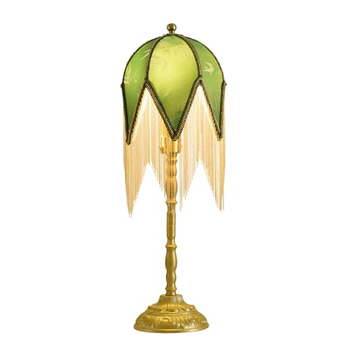 Vintage Table Lamp with Beaded Tassels
