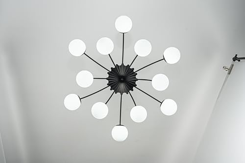12 Light Milk Glass Pendant Light