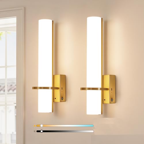 Battery Operated Gold Wall Sconces (2 Count)
