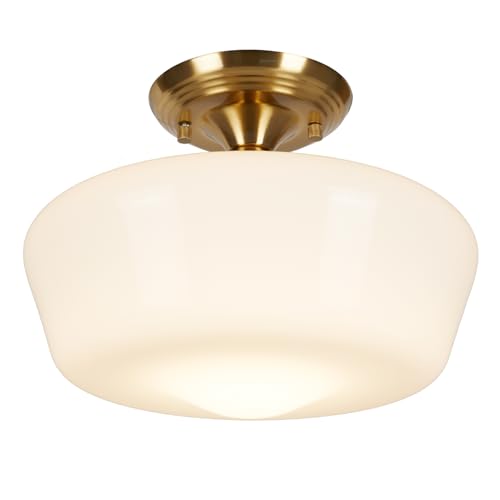 Schoolhouse Style Semi Flush Mount Ceiling Light Fixture