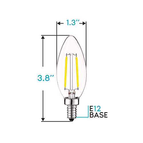4W Vintage Candelabra LED Bulbs Dimmable (6 Count)