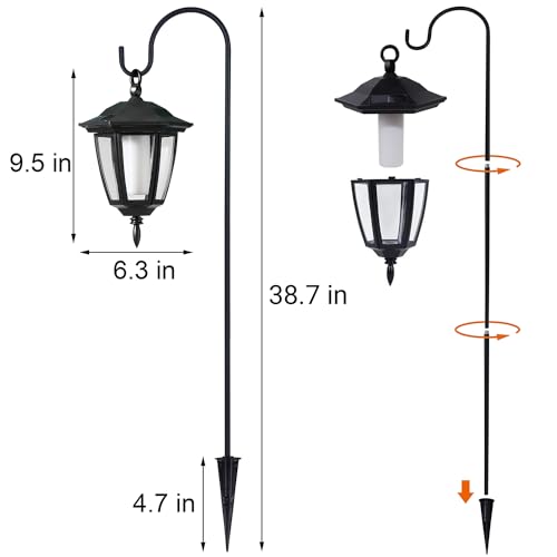 2 Pack Solar Halloween Flame Hanging Lights Outdoor (4 Count)