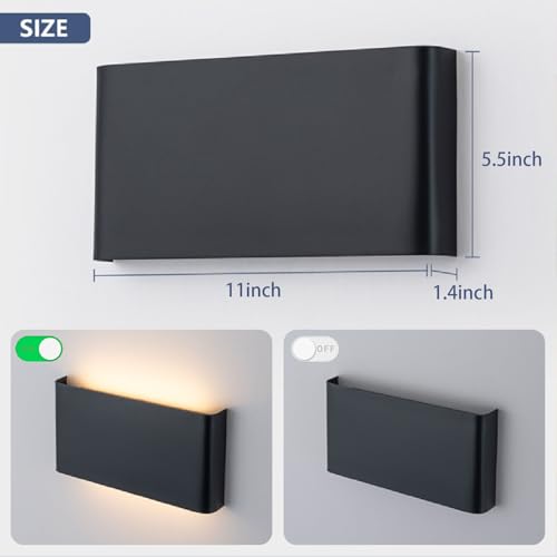 4 Pack 15W 5CCT Black LED Wall Sconces (4 Count)