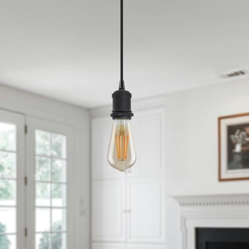 Brass Screw Thread DIY Light Socket Vintage Black Edison Retro Pendant Lamp Holder for E26 E27 Light Bulbs