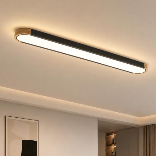Modern LED Ceiling Light 48 Inch Wood Flush Mount Ceiling Light