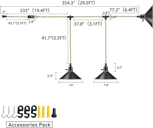 3 Light Hanging Light with Plug in Cord