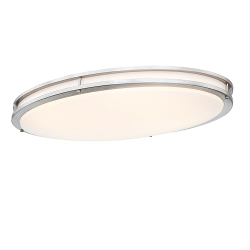 33 Inch Oval Brushed Nickel Ceiling Light Fixture