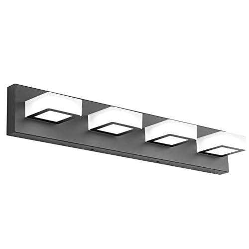 LED Black 4 Lights Acrylic Lighting Fixtures Modern Matte Black Bathroom Vanity Lights