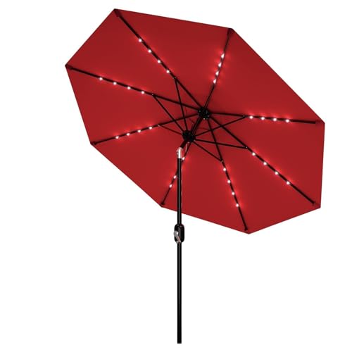 10 FT Patio Umbrella with Solar Lights