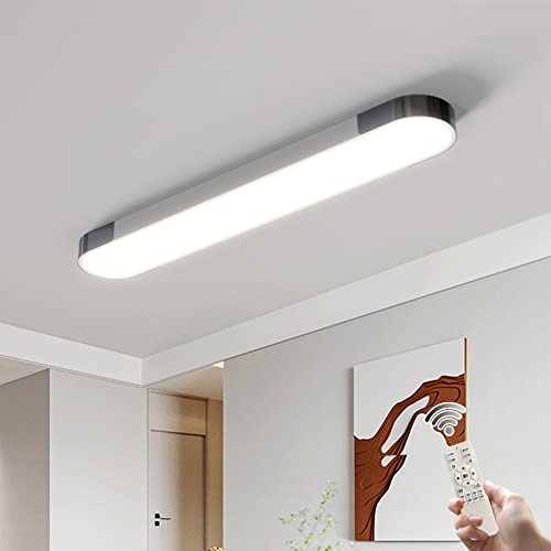 Dimmable LED Ceiling Light Modern Acrylic Linear LED Ceiling Lamp 39.4in Semi Flush Mount Wraparound Shape Lighting Fixture with Remote Control for Kitchen Dining Room