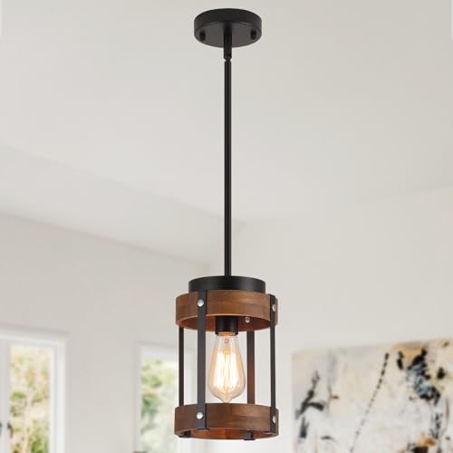 Rustic Farmhouse Wood Pendant Light Fixture One
