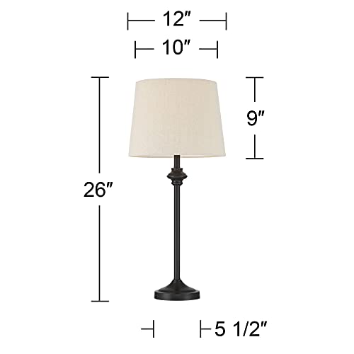 Lynn 26" High Bronze Brown Tall Buffet Table Lamps Set of 2 Stick Dark (2 Count)