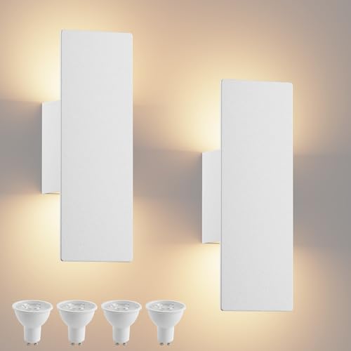 Hardwired White Wall Sconces (2 Count)