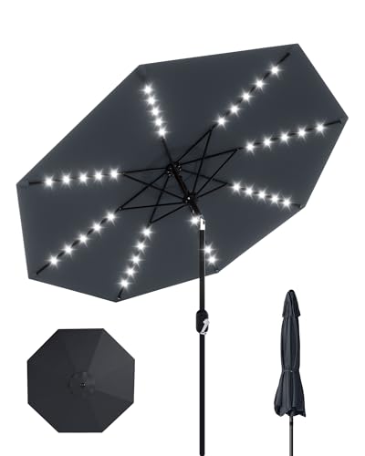 10 ft Patio Umbrella with Solar Lights