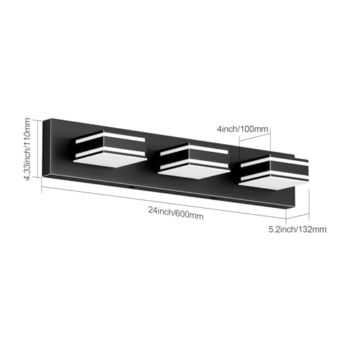 LED Modern Bathroom Vanity Lights Black 3