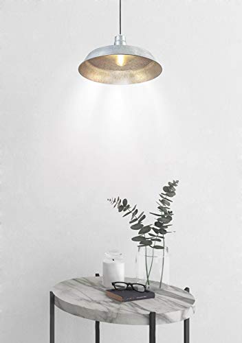 17 inch Industrial Galvanized Pendant Barn Light Fixture with 10ft Adjustable Cord