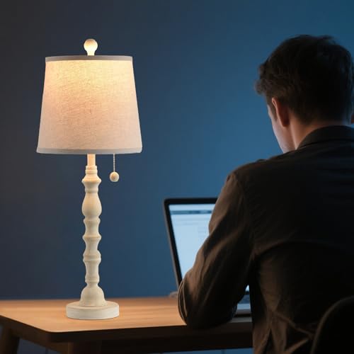 Modern Farmhouse Table Lamp Bedside Reading Lamps Living Room End Tables Set Lamps for Night Stands Bedroom Night Lamp