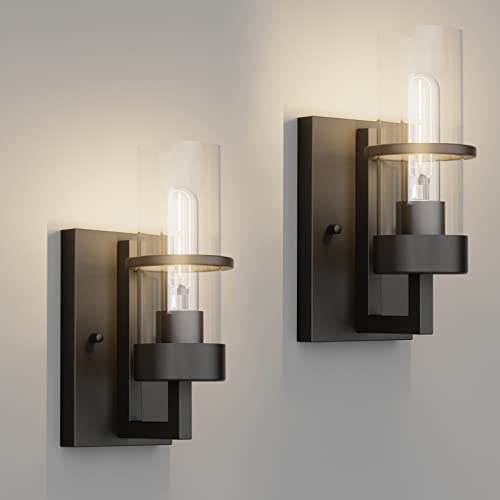 Black Hardwired Wall Sconces Set of 2 (2 Count)