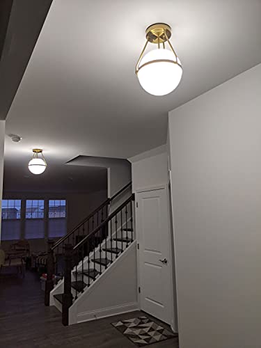 Mid Century Modern Globe Semi Flush Mount Ceiling Light Fixture