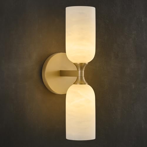 14" Natural Alabaster Sconce