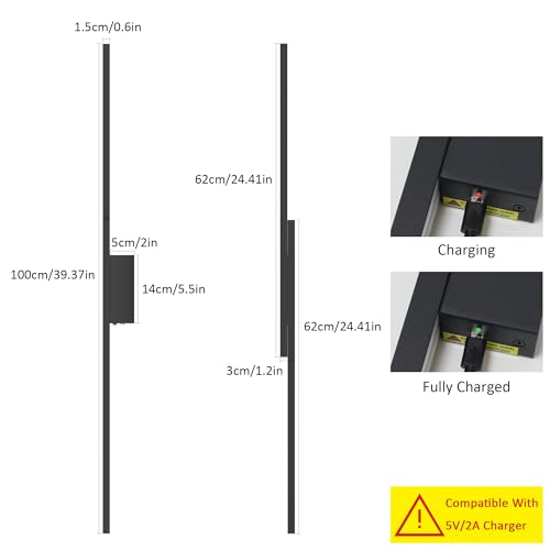 Black Wall Sconces Set of Two Battery Operated Wall Sconces 3000K (2 Count)