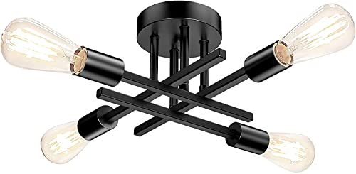 Modern 4 Light Semi Flush Mount Ceiling Light Fixture