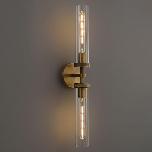 Bathroom Sconce 24 in Wall Sconce Linear Brass Sconce Hardwired