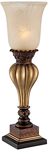 Sattley 23 1 4" High Table Lamp Gold Alabaster Glass Accent Console Cottage