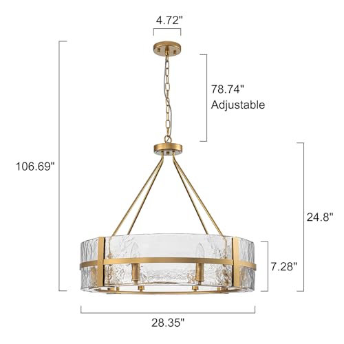 28" Gold Drum Chandelier