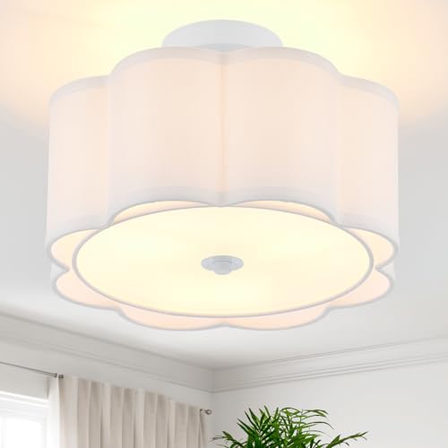 13" White Semi Flush Mount Ceiling Light