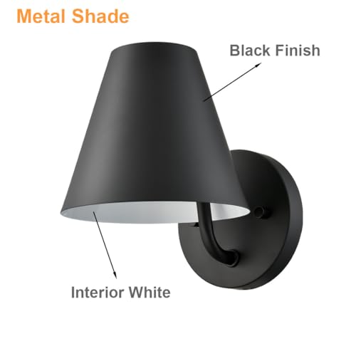 Industrial Wall Sconces with Metal Barn Wall Lights Set of 2 (2 Count)