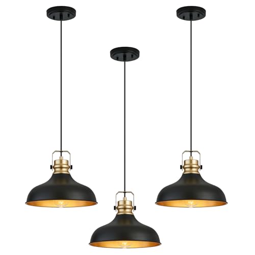 Black and Gold Pendant Lights Kitchen Island Fixtures